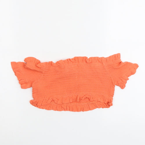 ASOS Womens Orange Viscose Cropped Tank Size 8 Off the Shoulder