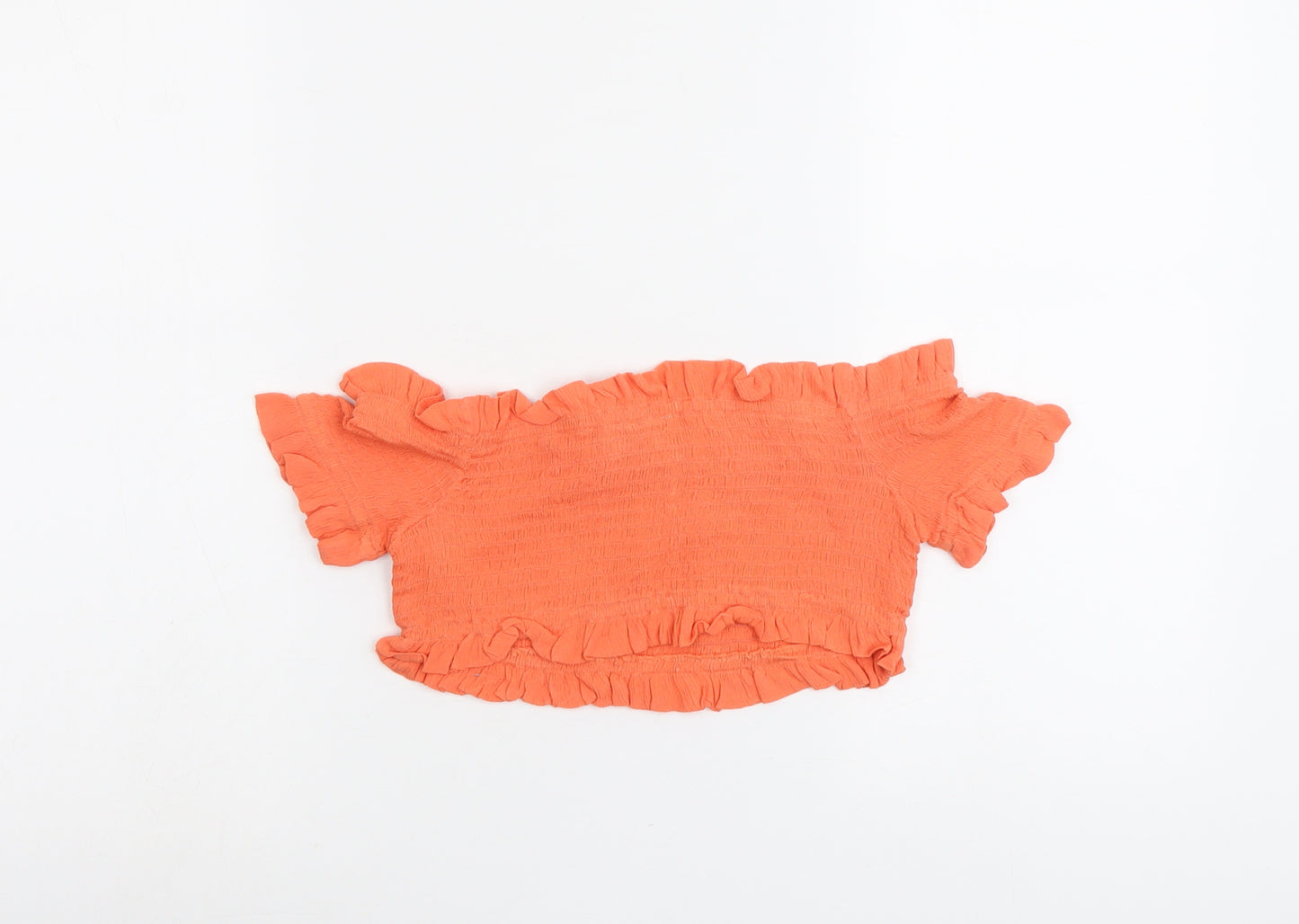 ASOS Womens Orange Viscose Cropped Tank Size 8 Off the Shoulder