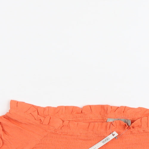 ASOS Womens Orange Viscose Cropped Tank Size 8 Off the Shoulder