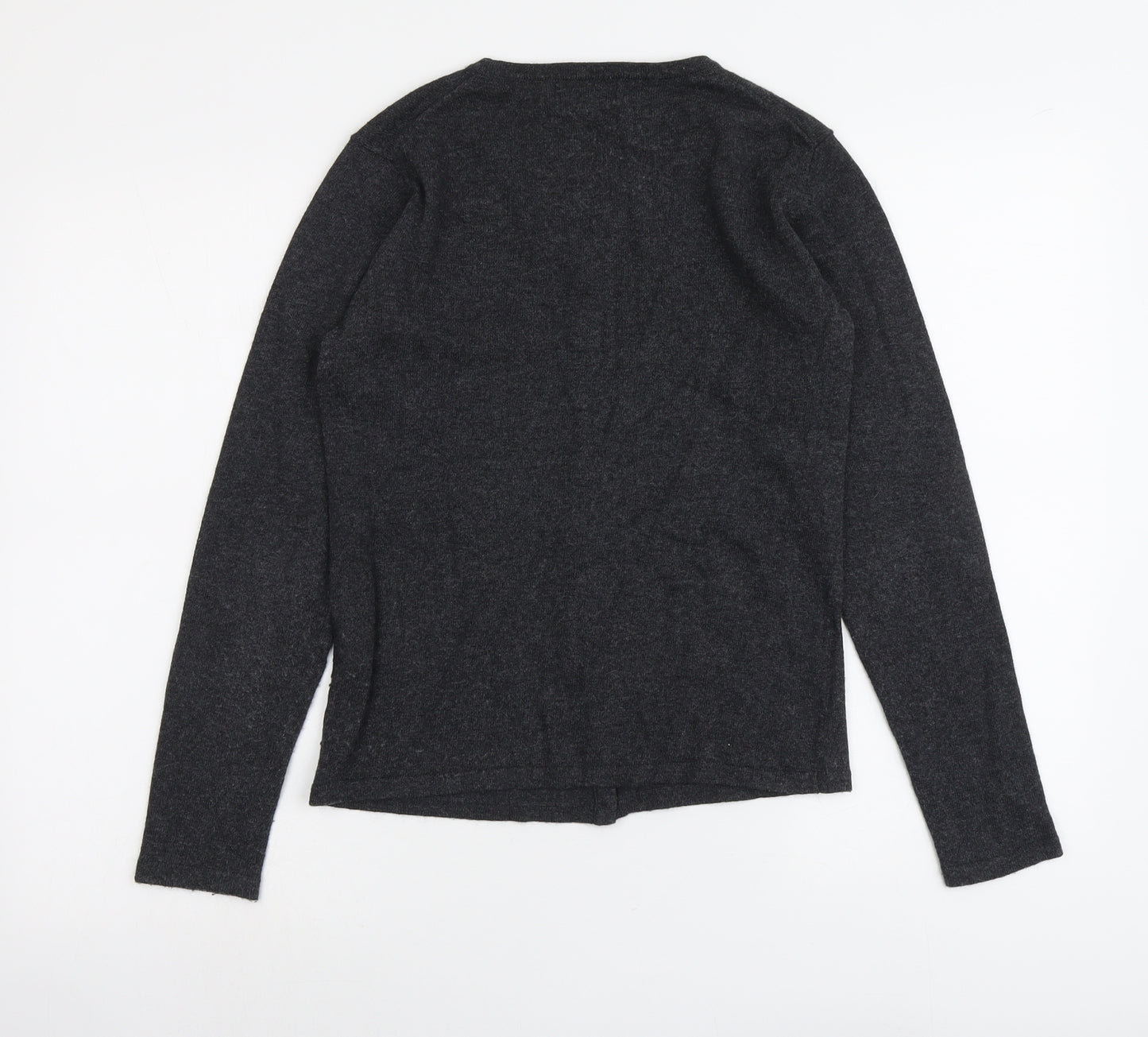 Autonomy Womens Grey V-Neck Acrylic Cardigan Jumper Size 12