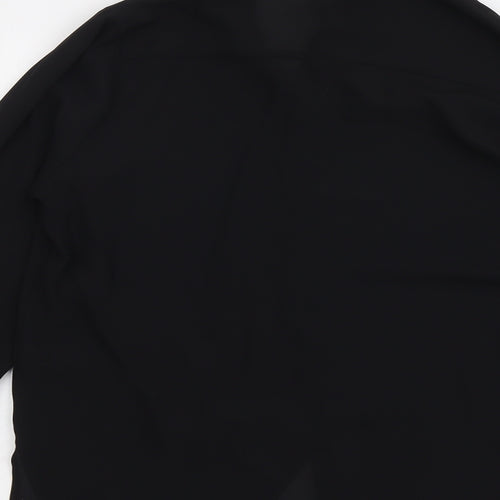 V By Very Womens Black Polyester Basic Button-Up Size 12 V-Neck