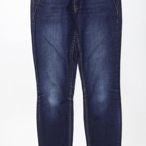RESERVED Womens Blue Cotton Straight Jeans Size 29 in L32 in Regular Button