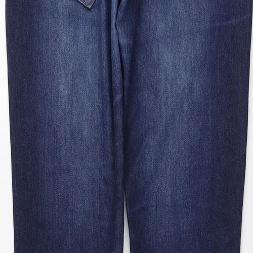 RESERVED Womens Blue Cotton Straight Jeans Size 29 in L32 in Regular Button