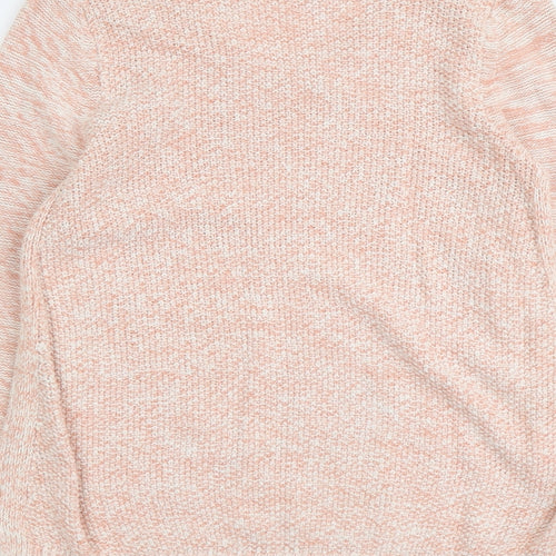 M&Co Womens Pink V-Neck Acrylic Pullover Jumper Size 14