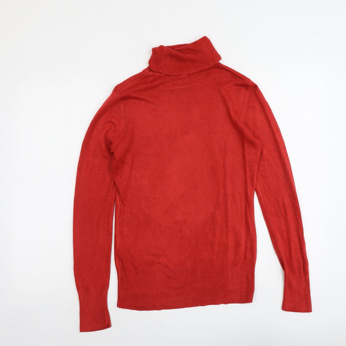 NEXT Womens Red Roll Neck Acrylic Pullover Jumper Size 10 - Penguin
