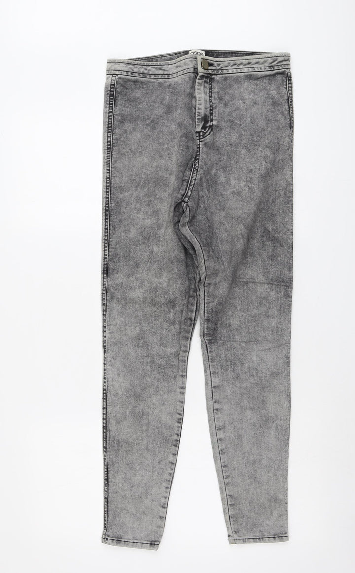 ASOS Womens Grey Cotton Jegging Jeans Size 30 in L32 in Regular Button