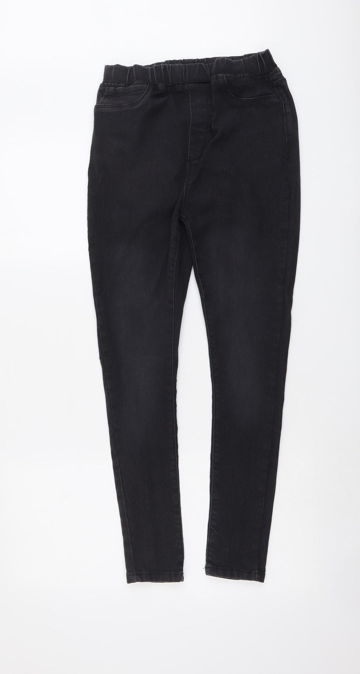 Boohoo Womens Grey Cotton Jegging Jeans Size 10 L26 in Regular