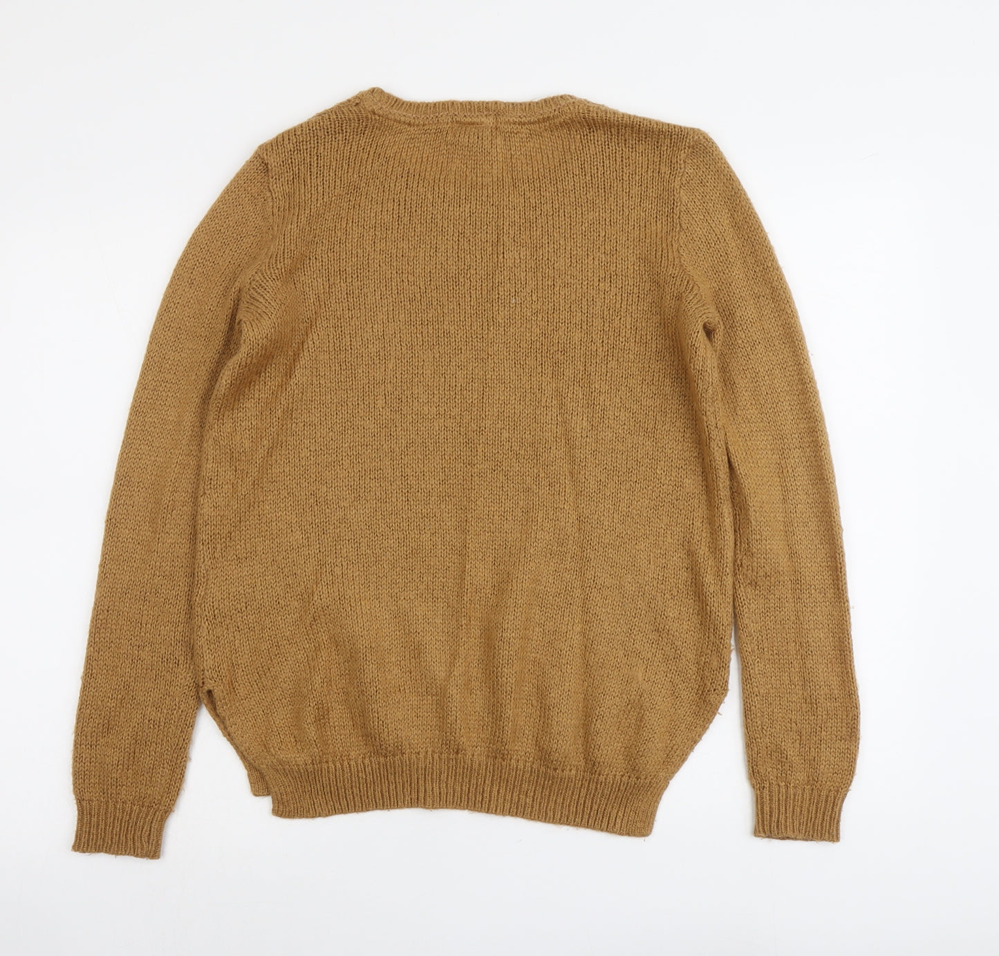 H&M Womens Brown Round Neck Acrylic Pullover Jumper Size S