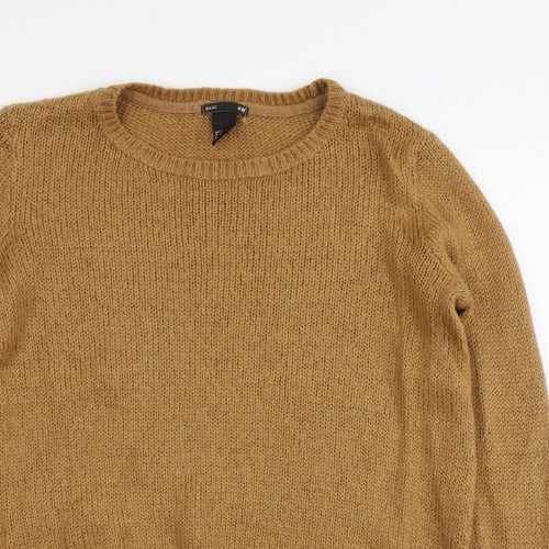 H&M Womens Brown Round Neck Acrylic Pullover Jumper Size S