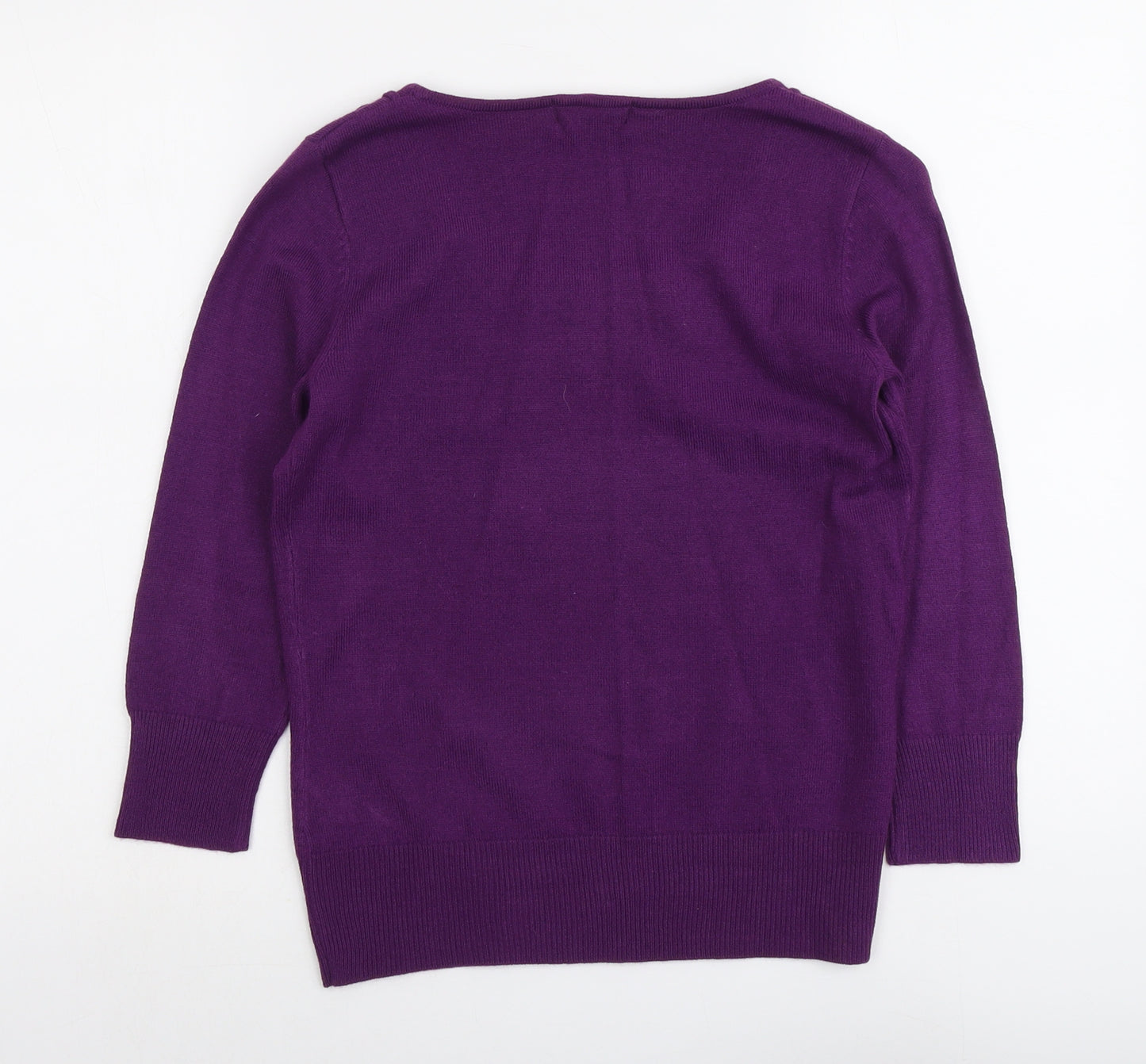 Per Una Womens Purple Round Neck Acrylic Pullover Jumper Size 10