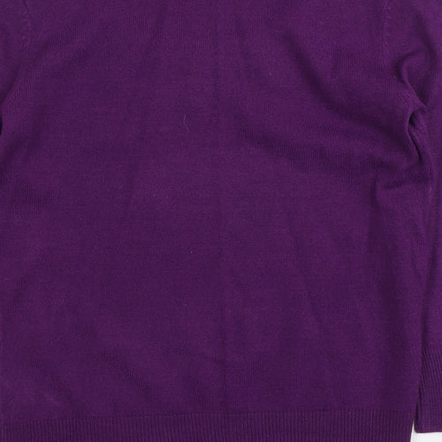 Per Una Womens Purple Round Neck Acrylic Pullover Jumper Size 10