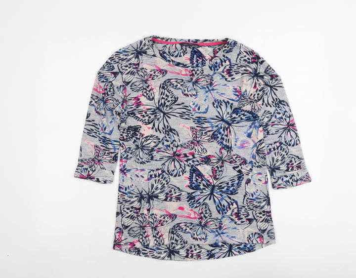 Marks and Spencer Womens Multicoloured Round Neck Geometric Polyester Pullover Jumper Size 8 - Butterfly Pattern