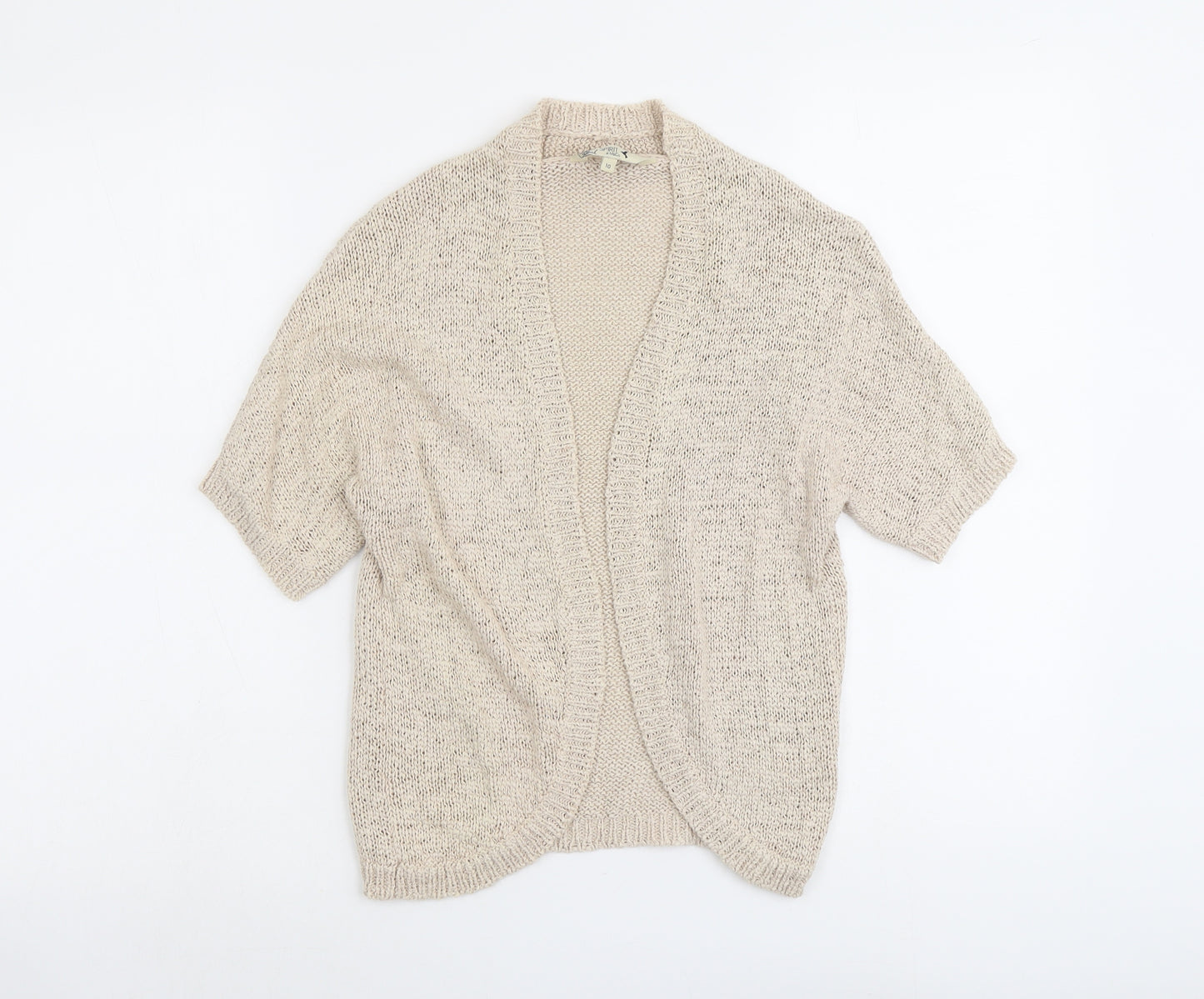 M&Co Womens Beige V-Neck Cotton Cardigan Jumper Size 10