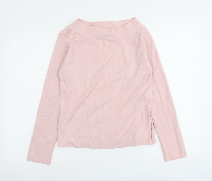 Kaliko Womens Pink Round Neck Viscose Pullover Jumper Size 14