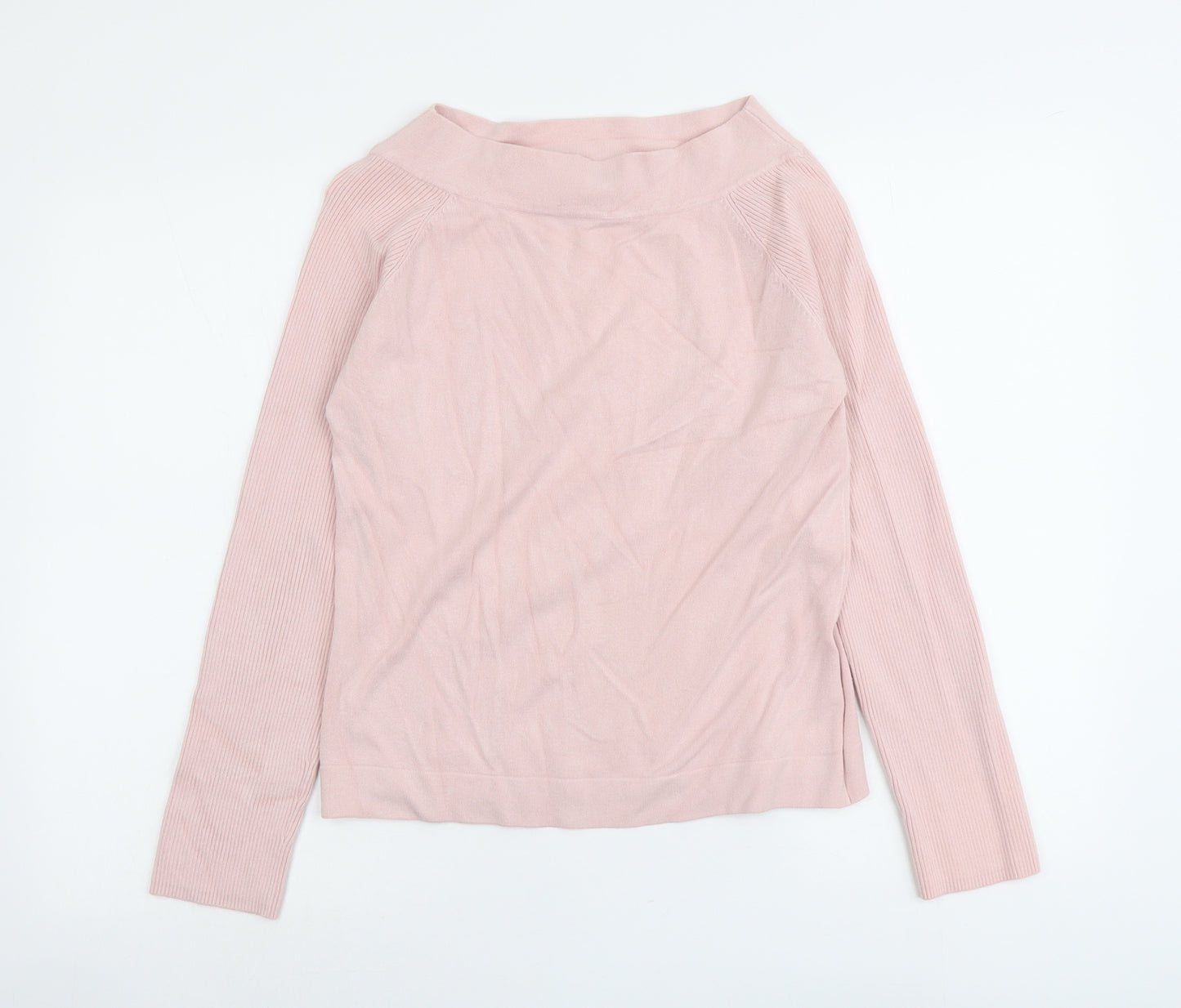 Kaliko Womens Pink Round Neck Viscose Pullover Jumper Size 14