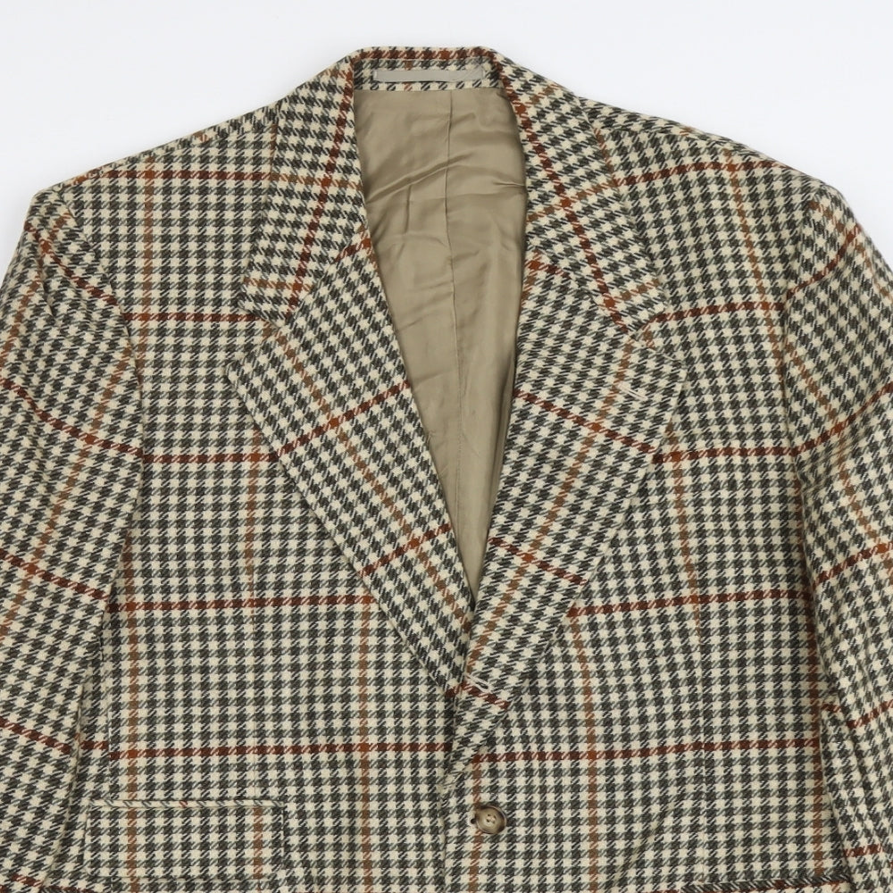 NEXT Mens Beige Geometric Wool Jacket Blazer Size M Regular