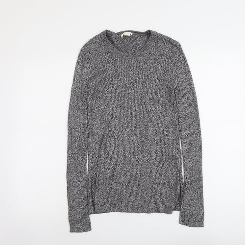 H&M Womens Grey Round Neck Cotton Pullover Jumper Size S