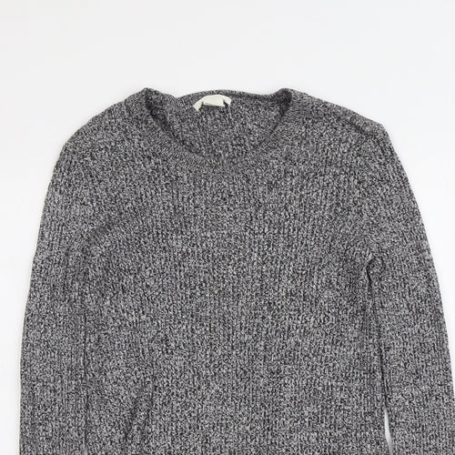 H&M Womens Grey Round Neck Cotton Pullover Jumper Size S