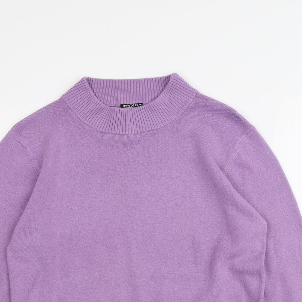 Ann Marie Womens Purple Round Neck Acrylic Pullover Jumper Size L