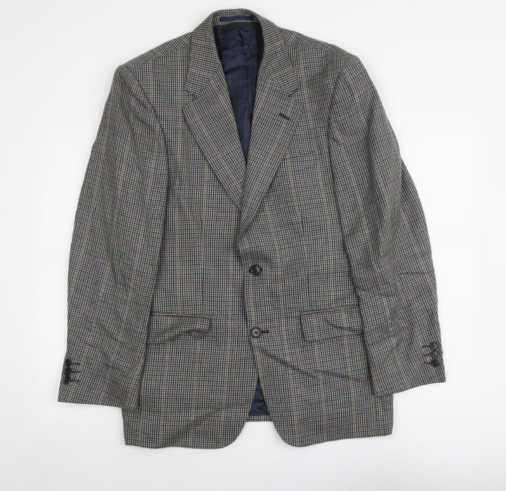 Westbrook Mens Grey Plaid Wool Jacket Suit Jacket Size M Regular