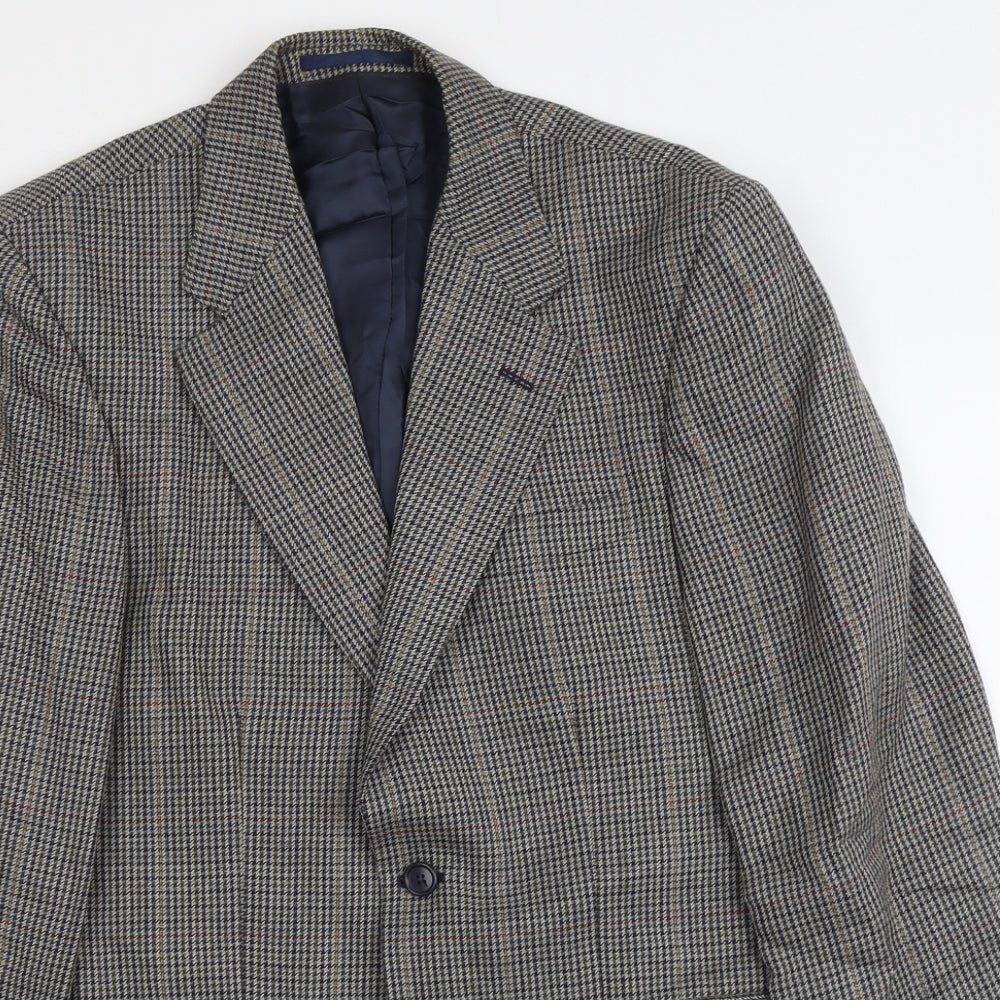 Westbrook Mens Grey Plaid Wool Jacket Suit Jacket Size M Regular