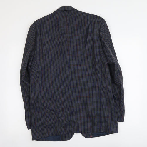 Lee Greenwood Mens Blue Geometric Wool Jacket Suit Jacket Size M Regular