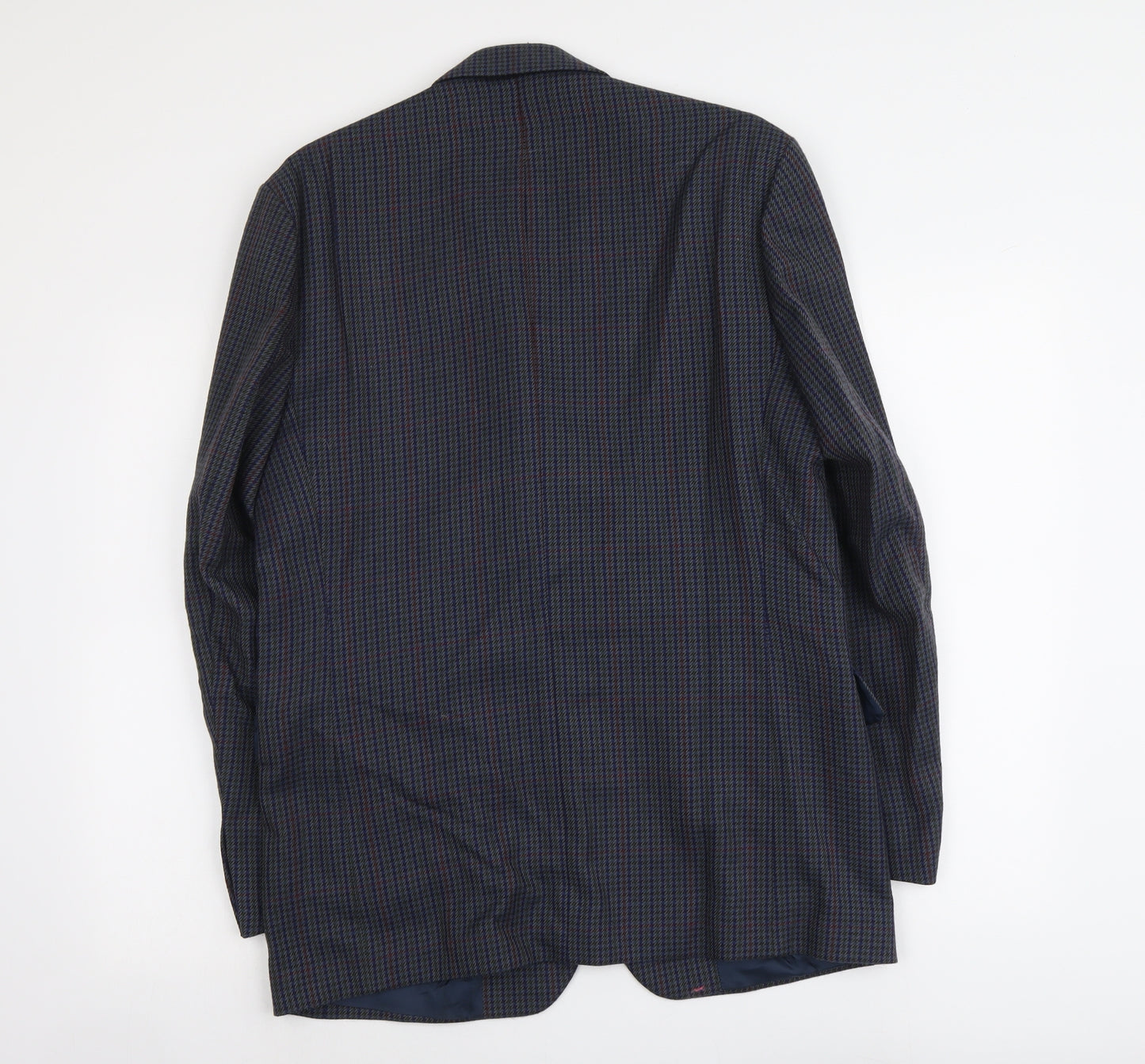 Lee Greenwood Mens Blue Geometric Wool Jacket Suit Jacket Size M Regular