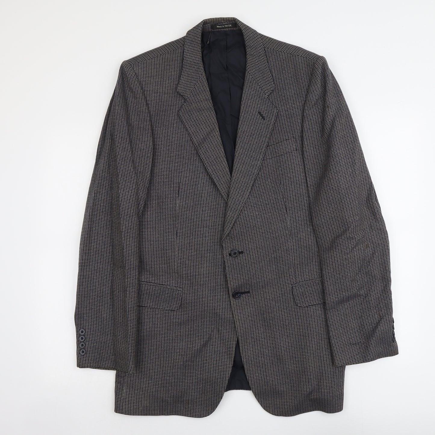 Marks and Spencer Mens Grey Geometric Wool Jacket Suit Jacket Size M Regular