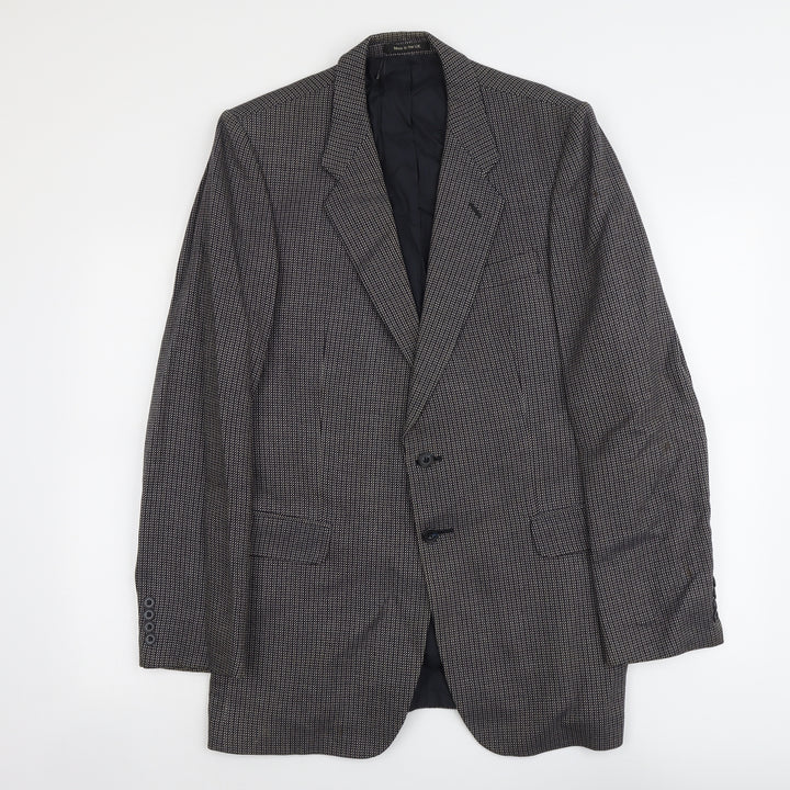 Marks and Spencer Mens Grey Geometric Wool Jacket Suit Jacket Size M Regular