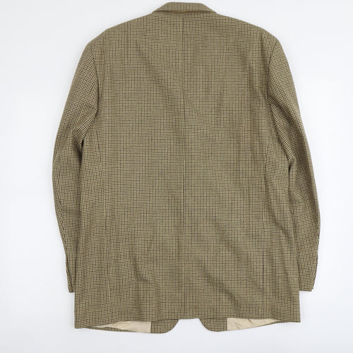 Pierro Cini Mens Beige Geometric Polyester Jacket Blazer Size L Regular