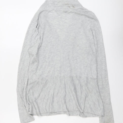 Marks and Spencer Womens Grey V-Neck Polyamide Cardigan Jumper Size 14