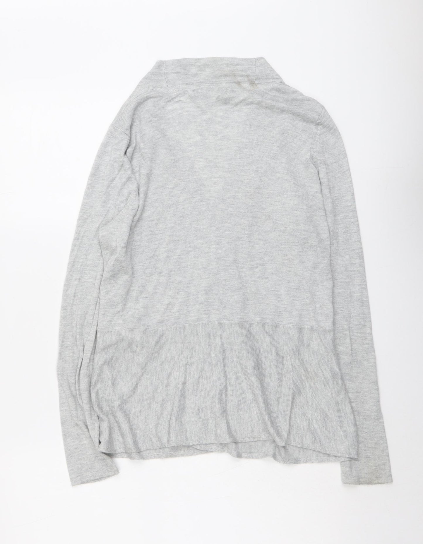 Marks and Spencer Womens Grey V-Neck Polyamide Cardigan Jumper Size 14