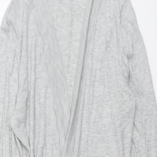 Marks and Spencer Womens Grey V-Neck Polyamide Cardigan Jumper Size 14