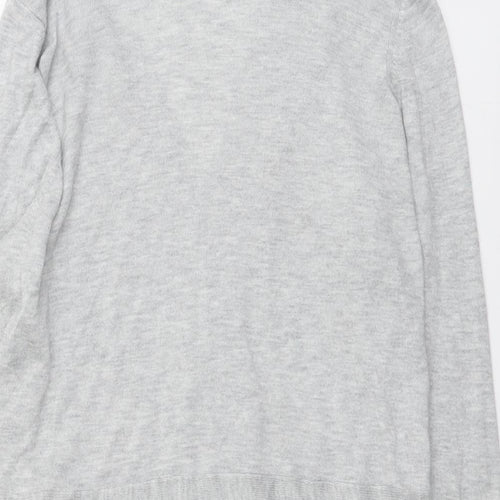 Marks and Spencer Womens Grey V-Neck Polyamide Cardigan Jumper Size 14
