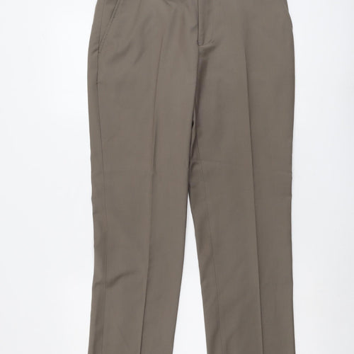NEXT Womens Brown Polyester Chino Trousers Size 32 L29 in Regular Button