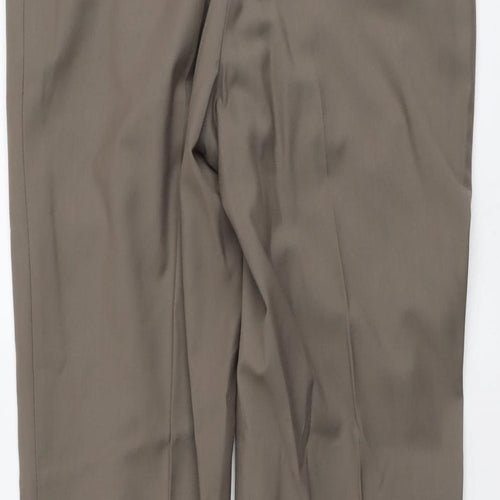 NEXT Womens Brown Polyester Chino Trousers Size 32 L29 in Regular Button
