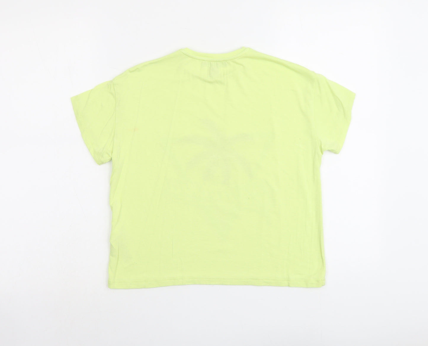 New Look Girls Yellow Viscose Basic T-Shirt Size 12-13 Years Round Neck Pullover - California