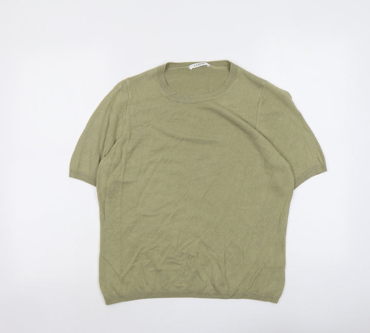 Marks and Spencer Womens Green Round Neck Acrylic Pullover Jumper Size 16