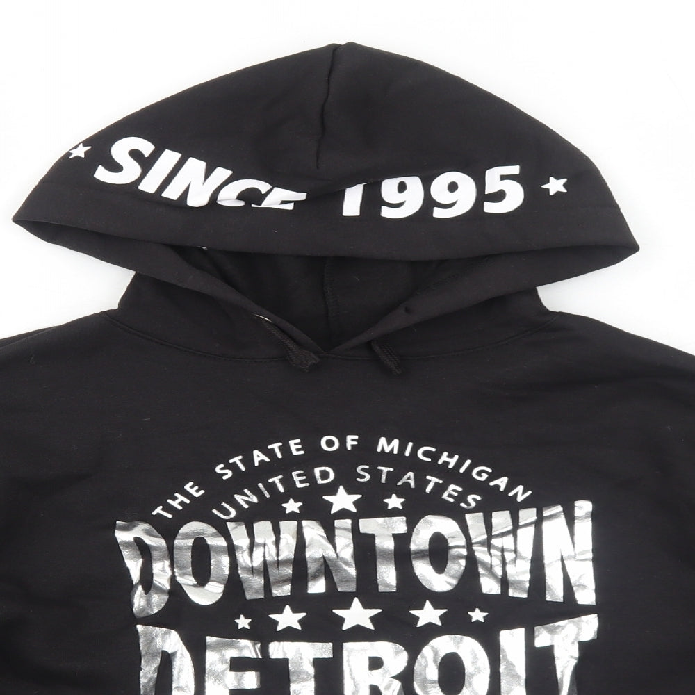 New Look Girls Black Polyester Pullover Hoodie Size 12-13 Years Pullover