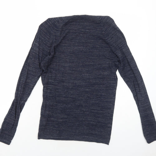 Bershka Womens Blue Round Neck Cotton Pullover Jumper Size XS