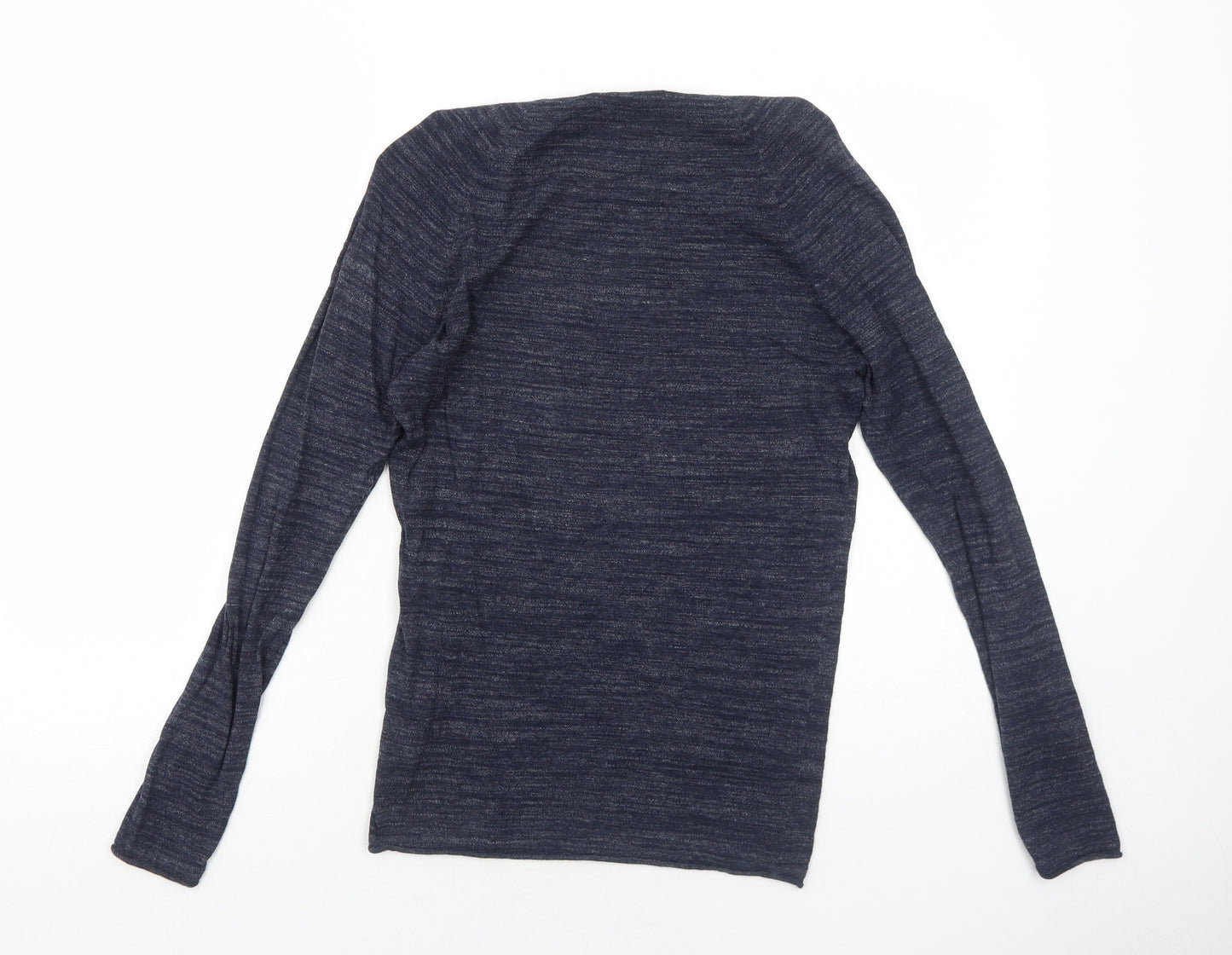 Bershka Womens Blue Round Neck Cotton Pullover Jumper Size XS