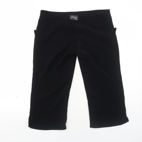 Spank London Womens Black Polyester Cropped Trousers Size M Regular Zip