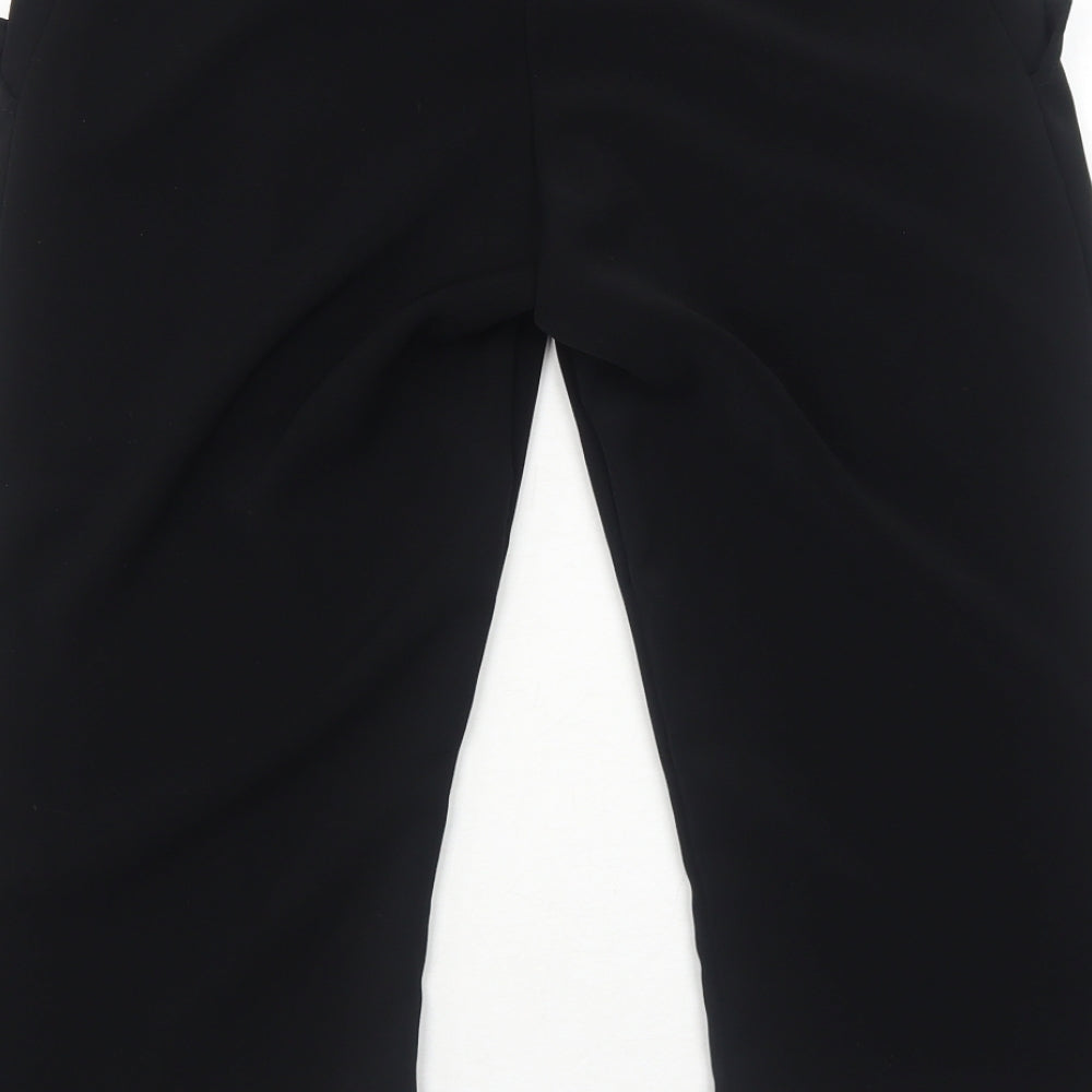 Spank London Womens Black Polyester Cropped Trousers Size M Regular Zip
