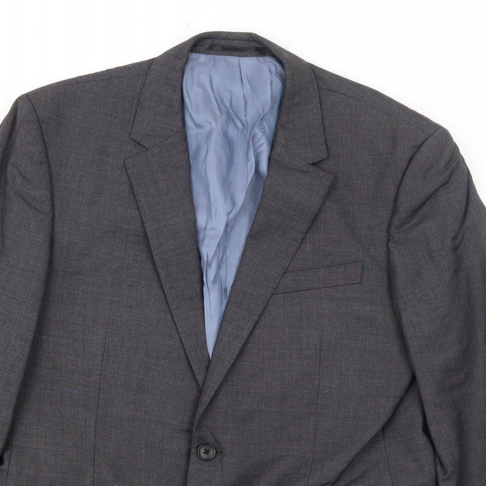 T.M.Lewin Mens Grey Wool Jacket Suit Jacket Size 40 Regular