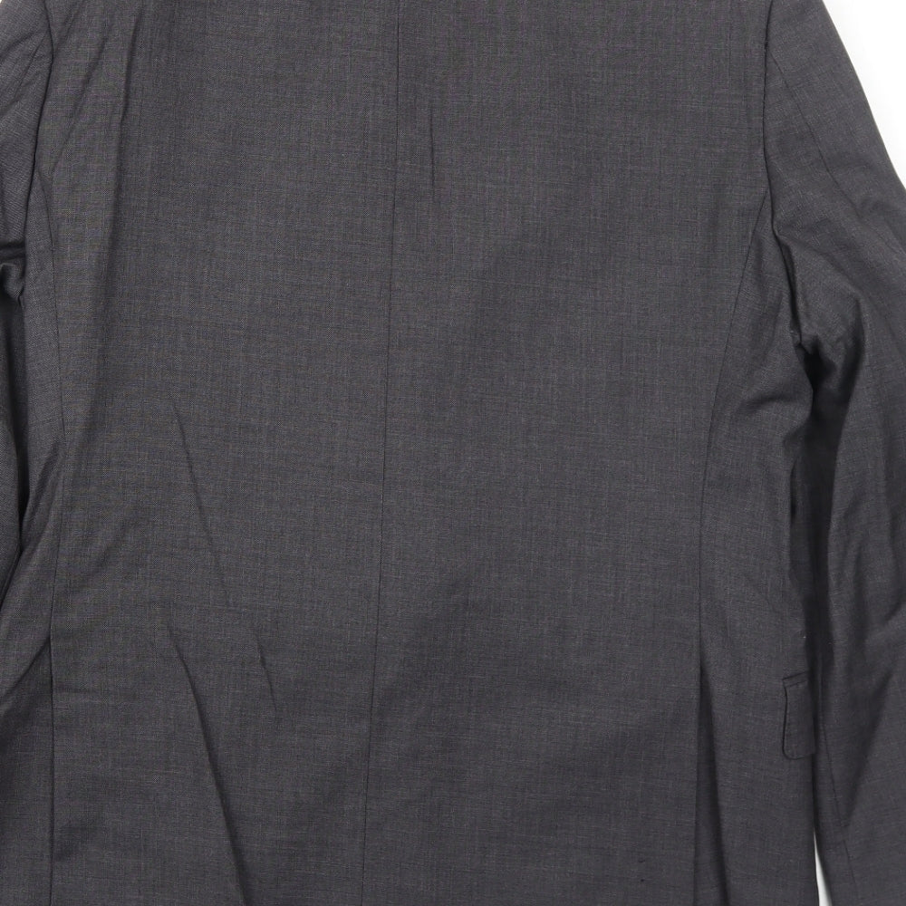 T.M.Lewin Mens Grey Wool Jacket Suit Jacket Size 40 Regular