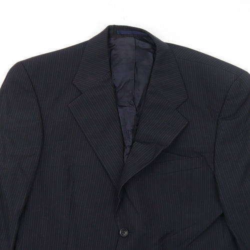 Suithouse Mens Black Striped Wool Jacket Suit Jacket Size 38 Regular