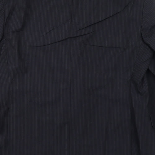 Suithouse Mens Black Striped Wool Jacket Suit Jacket Size 38 Regular