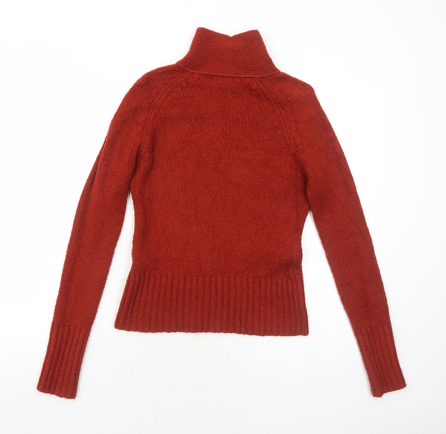 Wallis Womens Orange High Neck Wool Pullover Jumper Size M