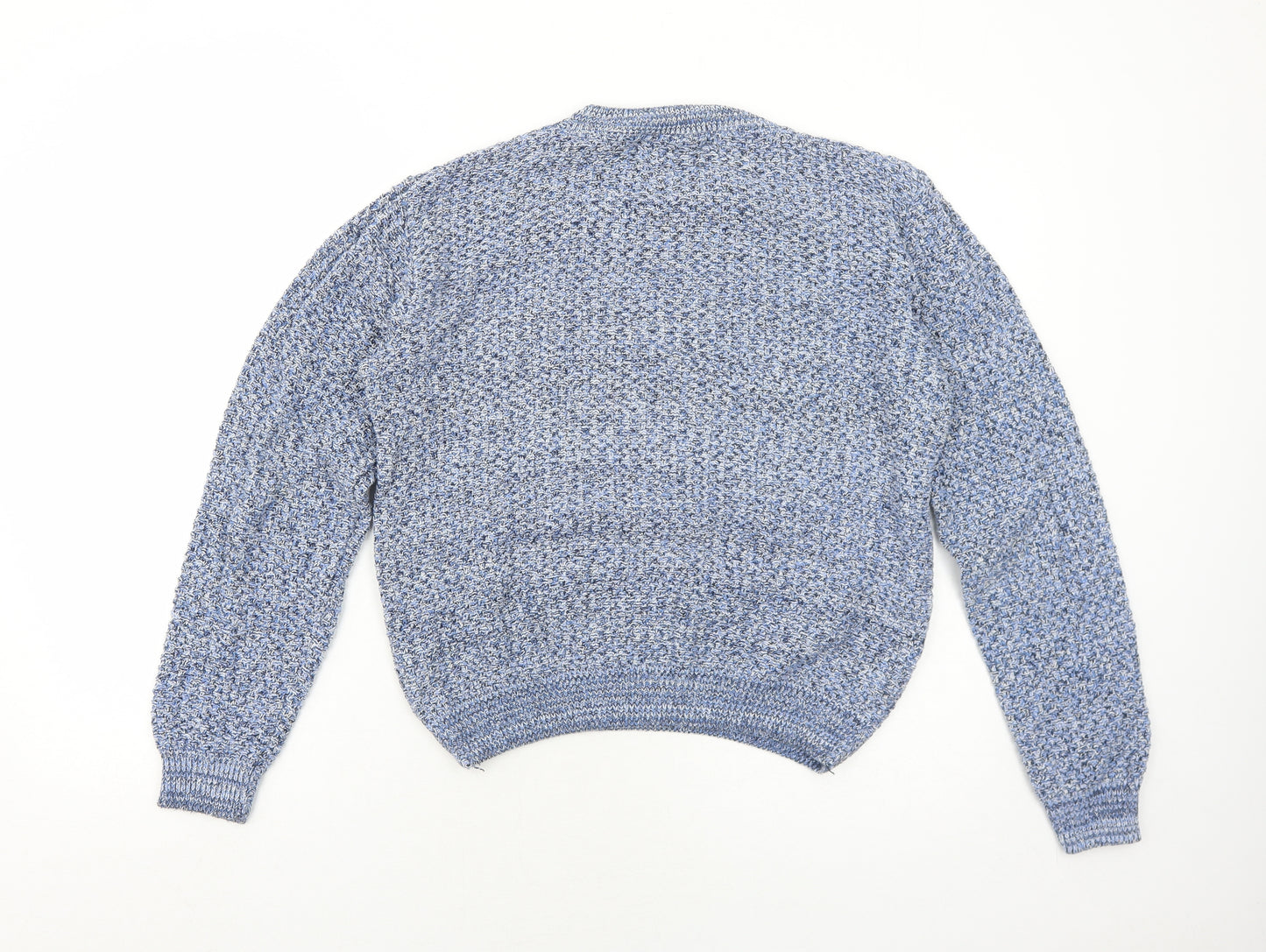 Frederik Anderson Womens Blue Round Neck Cotton Pullover Jumper Size M