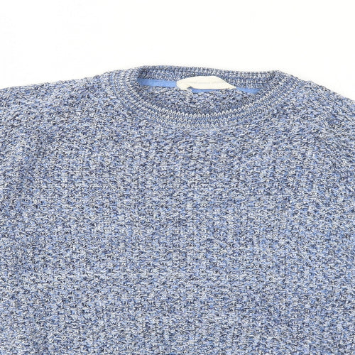 Frederik Anderson Womens Blue Round Neck Cotton Pullover Jumper Size M